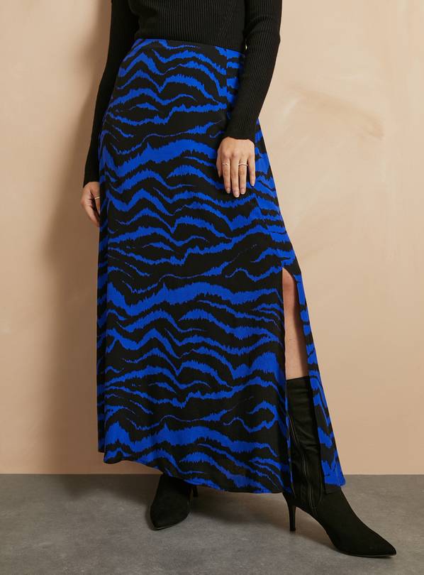 Black colour outlet maxi skirt zebra